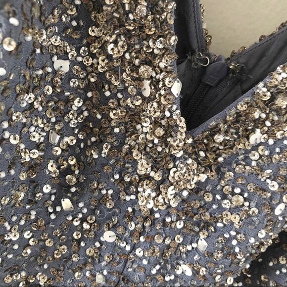 BHLDN Avery Bridesmaid Dress Womens Sz 0 Hydrangea Fairy Sequined Formal Whimsy - Picture 8 of 16